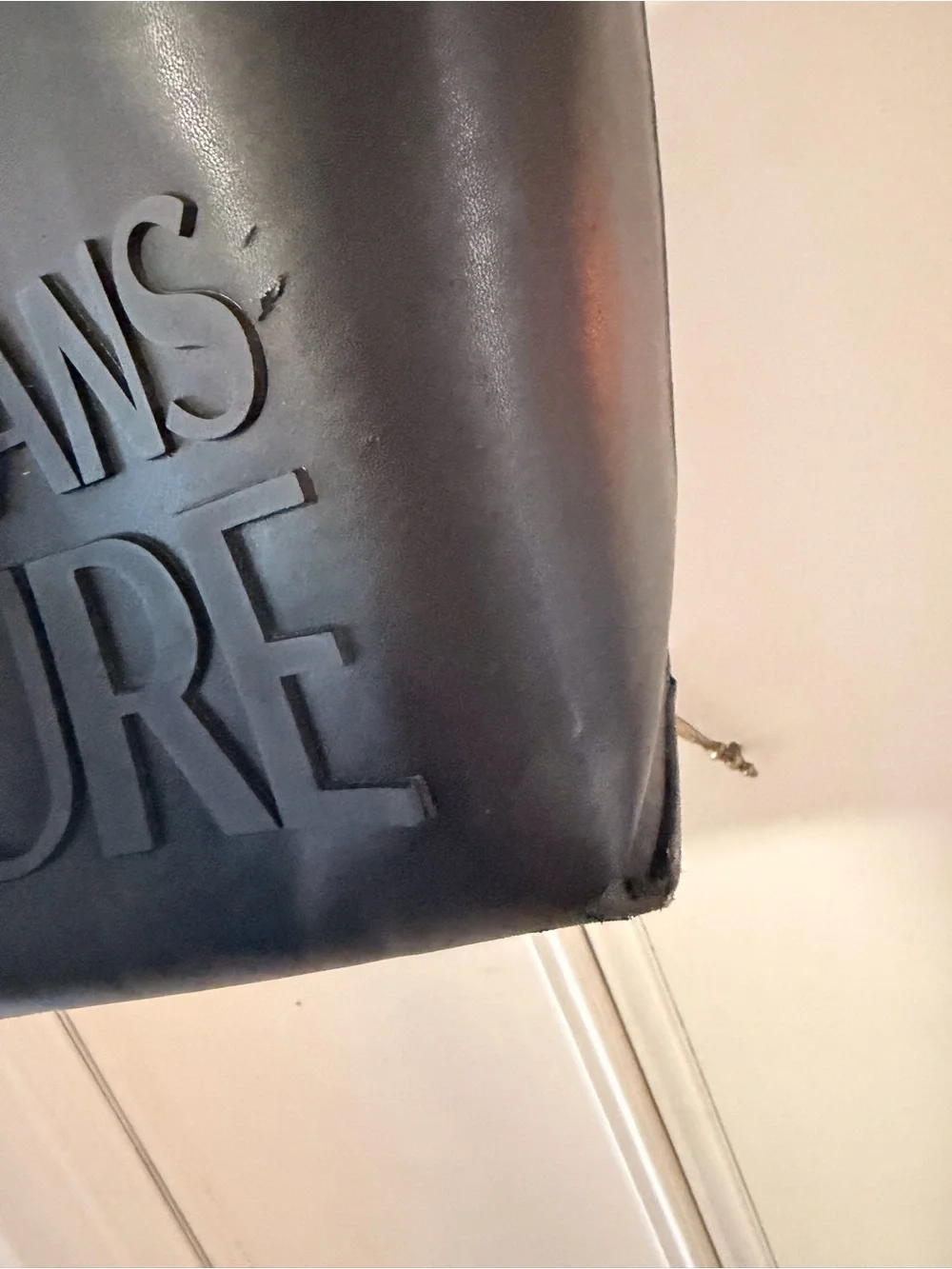 Versace Jeans Collection Black Embossed Logo Tote